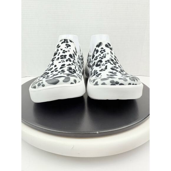 Oofos OOmg EeZee Womens Sz 10 Black White Leopard Print Recovery Comfort Shoes - Picture 3 of 10